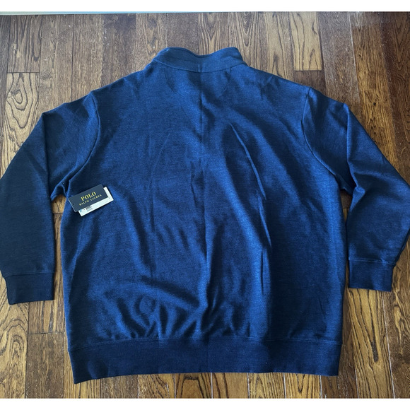 Polo Ralph Lauren Mens 3XB Navy Quarter Zip Pullover Sweater Big & Tall New NWT - Picture 5 of 13